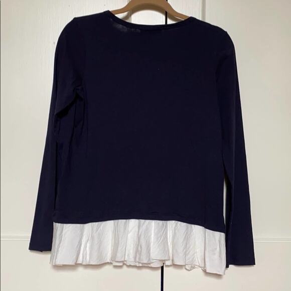 Clu navy L/S  T-shirt w white ruffle - S - Picture 4 of 10